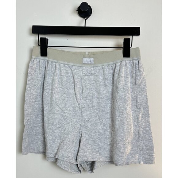 SKIMS Relaxed Fit Boyfriend Boxers in Light Heather Grey Size Small - Picture 3 of 6